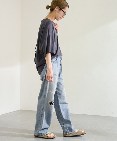 FRAMeWORK(フレームワーク)の「≪追加≫FRAMeWORK MADE BY J ワイドジーンズ(デニムパンツ・レディース・ブルー・LARGE/MEDIUM/SMALL)」の4枚目の写真