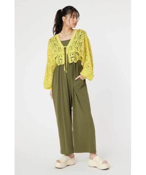 RODEO CROWNS WIDE BOWL（ロデオクラウンズワイドボウル）の「クロシェニットボレロ（カーディガン/ボレロ・レディース・ブラック/オフホワイト/ライトイエロー・FREE）」の17枚目の写真