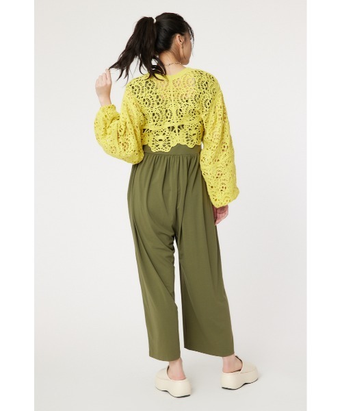 RODEO CROWNS WIDE BOWL（ロデオクラウンズワイドボウル）の「クロシェニットボレロ（カーディガン/ボレロ・レディース・ブラック/オフホワイト/ライトイエロー・FREE）」の18枚目の写真