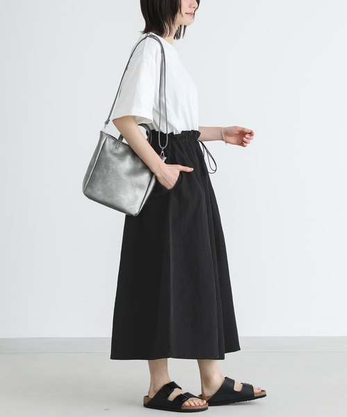 n'OrLABEL(ノアールレーベル)の「異素材ドッキングドロストワンピース(ワンピース・レディース・ブラック/ベージュ・2/1)」の13枚目の写真