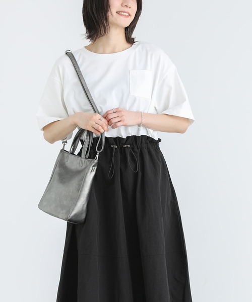 n'OrLABEL(ノアールレーベル)の「異素材ドッキングドロストワンピース(ワンピース・レディース・ブラック/ベージュ・2/1)」の12枚目の写真