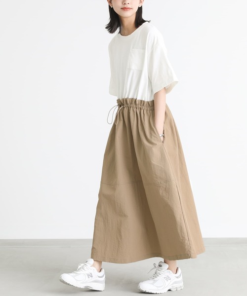 n'OrLABEL(ノアールレーベル)の「異素材ドッキングドロストワンピース(ワンピース・レディース・ブラック/ベージュ・2/1)」の16枚目の写真