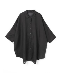 mizuiro ind ハーフスリーブワイドシャツ