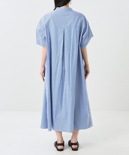 FREAK'S STORE（フリークスストア）の「※入荷NG　マオカラー 半袖フレアワンピース/シャツワンピース（シャツワンピース・レディース・ベージュ/ブラック/オフホワイト/ブルー・ﾌﾘ-）」の11枚目の写真