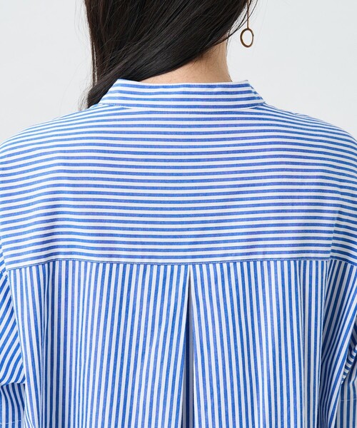 FREAK'S STORE（フリークスストア）の「※入荷NG　マオカラー 半袖フレアワンピース/シャツワンピース（シャツワンピース・レディース・ベージュ/ブラック/オフホワイト/ブルー・ﾌﾘ-）」の14枚目の写真