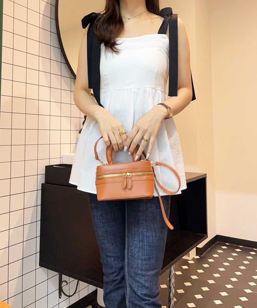 nelliy.（ネルリー）の「バイカラーぽこぽこリボンビスチェ（キャミソール・レディース・ブラック/ホワイト・MEDIUM/LARGE）」の6枚目の写真