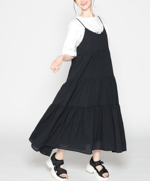 Honeys（ハニーズ）の「キャミワンピース（ワンピース・レディース・グリーン系その他/ベージュ系その他/ブラック系その他・S/M/L/LL）」の5枚目の写真