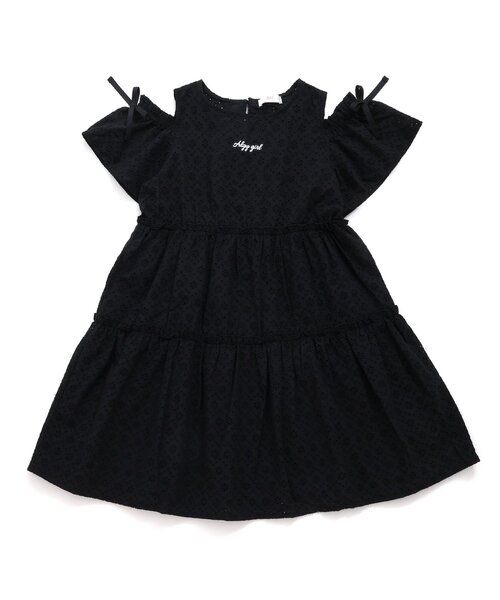 algy（アルジー）の「オフショルティアードワンピ（ワンピース・キッズ・オフホワイト/ブラック・XX-SMALL/X-SMALL/MEDIUM/SMALL）」の2枚目の写真