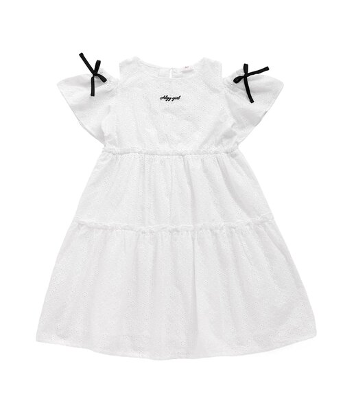 algy（アルジー）の「オフショルティアードワンピ（ワンピース・キッズ・オフホワイト/ブラック・XX-SMALL/X-SMALL/MEDIUM/SMALL）」の6枚目の写真