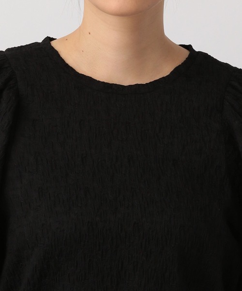 A part by（アパートバイ）の「ジャガードシアーパフ_半袖（Tシャツ/カットソー・レディース・ブラック/オフホワイト・FREE）」の16枚目の写真
