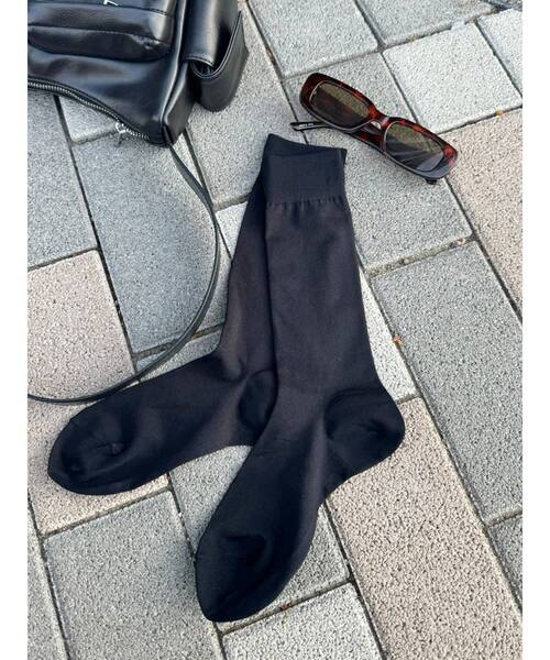 MURUA（ムルーア）の「シアーハイソックス（ソックス/靴下・レディース・ライトグレー/ブラック・FREE）」の2枚目の写真