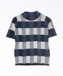 Settimissimo | プレーティング チェック ハーフスリーブ トップス(Tシャツ/カットソー)