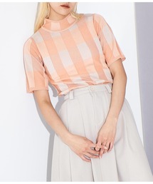 Settimissimo（セッティミッシモ）の「プレーティング チェック ハーフスリーブ トップス（Tシャツ/カットソー）」