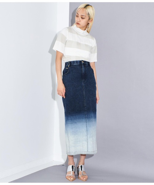 Settimissimo（セッティミッシモ）の「プレーティング チェック ハーフスリーブ トップス（Tシャツ/カットソー・レディース・オフホワイト/ネイビー/ピンク・FREE）」の10枚目の写真