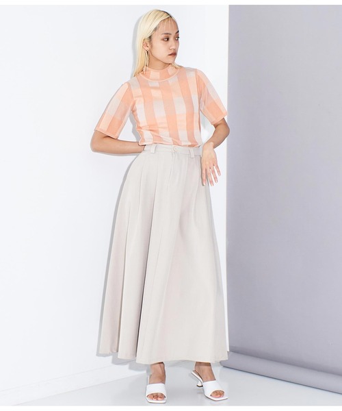 Settimissimo（セッティミッシモ）の「プレーティング チェック ハーフスリーブ トップス（Tシャツ/カットソー・レディース・オフホワイト/ネイビー/ピンク・FREE）」の20枚目の写真