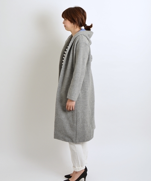 SHIPS for women（シップスフォーウィメン）の「ウールジャージーガウンコート◇（その他アウター・レディース・グレー/ベージュ/スカイブルー・ONE SIZE）」の11枚目の写真