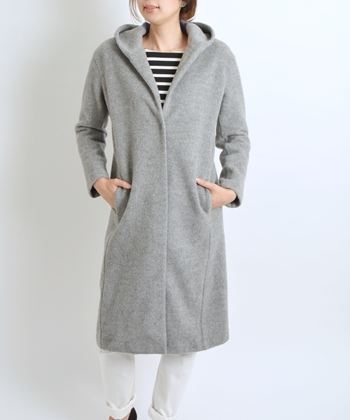 SHIPS for women（シップスフォーウィメン）の「ウールジャージーガウンコート◇（その他アウター・レディース・グレー/ベージュ/スカイブルー・ONE SIZE）」の8枚目の写真