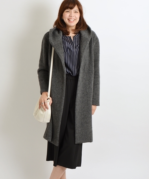 SHIPS for women（シップスフォーウィメン）の「ウールジャージーガウンコート◇（その他アウター・レディース・グレー/ベージュ/スカイブルー・ONE SIZE）」の15枚目の写真