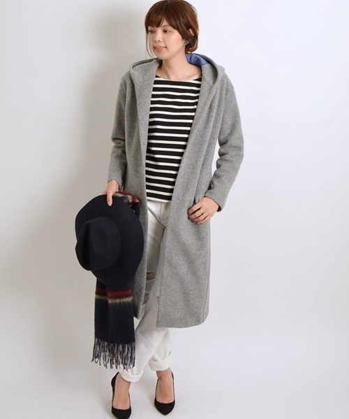 SHIPS for women（シップスフォーウィメン）の「ウールジャージーガウンコート◇（その他アウター・レディース・グレー/ベージュ/スカイブルー・ONE SIZE）」の14枚目の写真