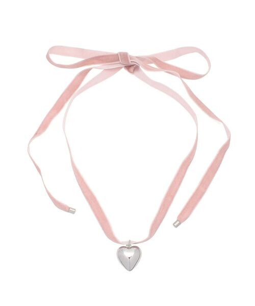 jouetie(ジュエティ)の「ベロアリボンハートチョーカー(チョーカー・レディース・ブラック/ピンク/グレー・FREE)」の1枚目の写真