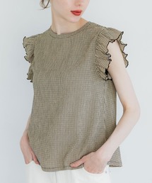 【WEB限定セール】シャーリング袖フリルトップス