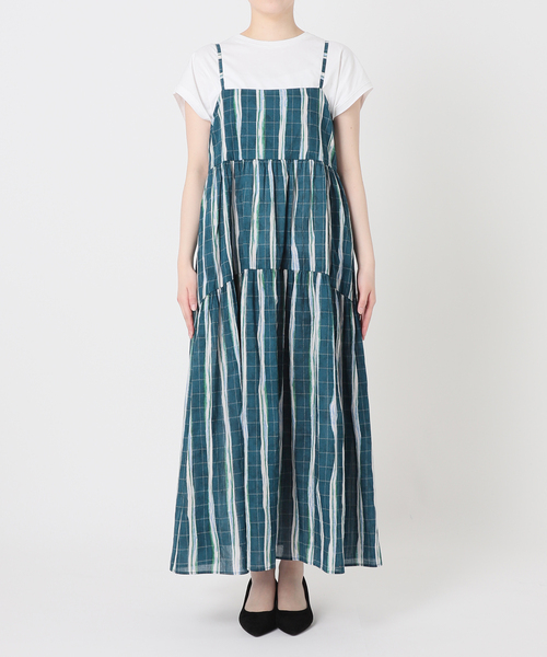 B.C STOCK（ベーセーストック）の「ハンドドロープリントキャミワンピース（ワンピース・レディース・ブルー/ブラック系その他/ピンク/ブラック・FREE）」の5枚目の写真