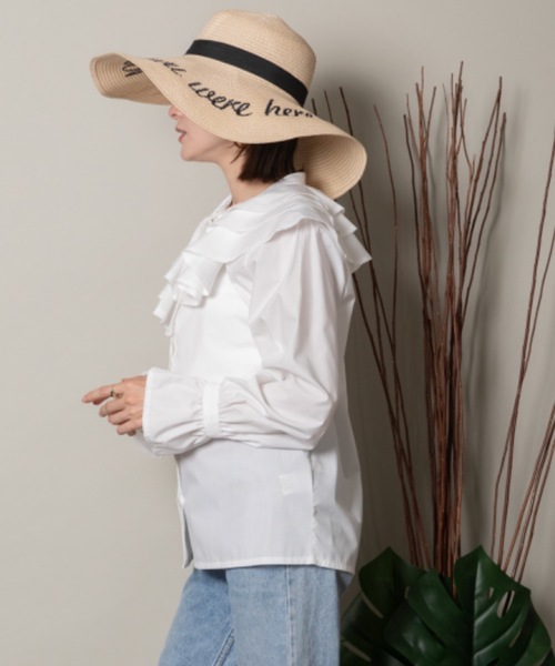 MHBG TOKYO（エムエイチビージートーキョー）の「ラッフルフリルシャツ（シャツ/ブラウス・レディース・サックスブルー/アイボリー・FREE）」の14枚目の写真