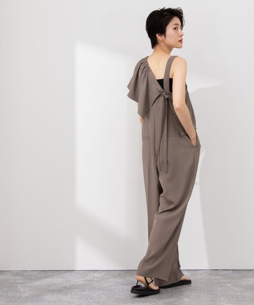 NOLLEY’S（ノーリーズ）の「ウォッシャブルビスチェパーツ付きオールインワン（つなぎ/オールインワン・レディース・ブラック/カーキ・38）」の7枚目の写真