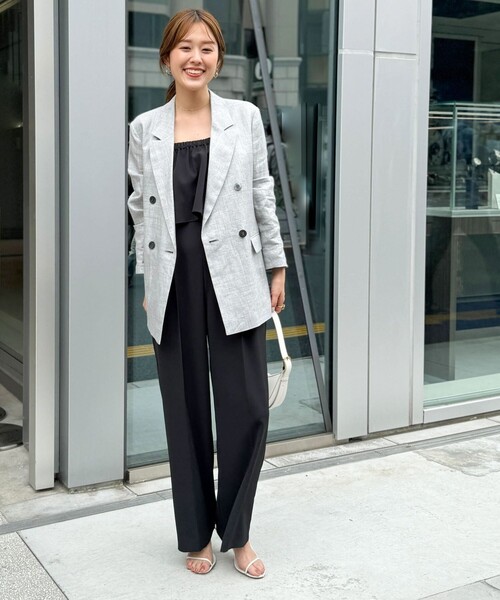 NOLLEY’S（ノーリーズ）の「ウォッシャブルビスチェパーツ付きオールインワン（つなぎ/オールインワン・レディース・ブラック/カーキ・38）」の18枚目の写真