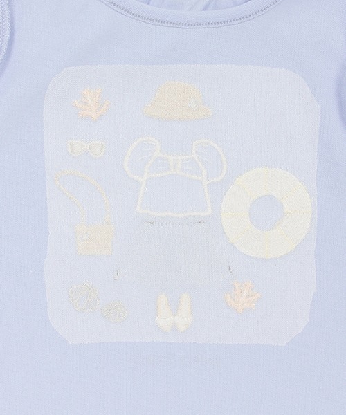 petit main(プティマイン)の「【接触冷感/リンク】ビーチモチーフ半袖T(Tシャツ/カットソー・キッズ・オフホワイト/サックスブルー/ネイビー・110cm/100cm/90cm/80cm/130cm/120cm)」の9枚目の写真
