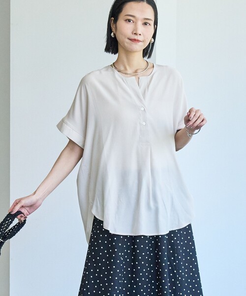 coen(コーエン)の「接触冷感ドルマンスキッパーブラウス(シャツ/ブラウス・レディース・ブラック/オフホワイト/ライム/ベージュ・FREE)」の22枚目の写真