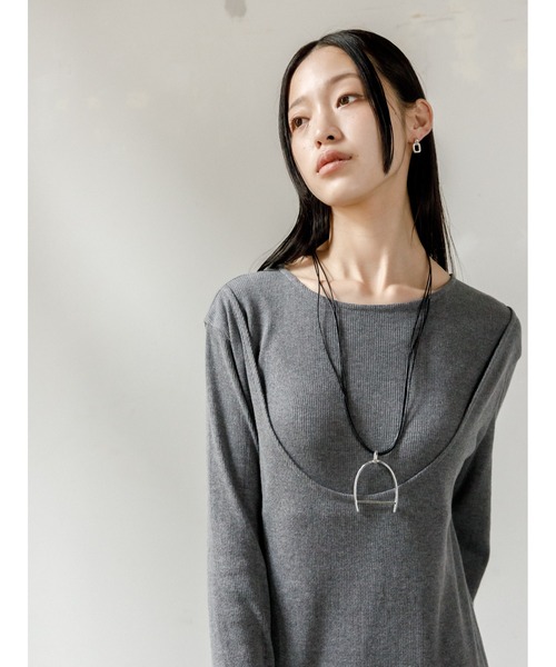 AGAWD（アガウド）の「AGAWD レイヤードリブワンピース（ワンピース・レディース・ブラック/グレー・FREE）」の3枚目の写真