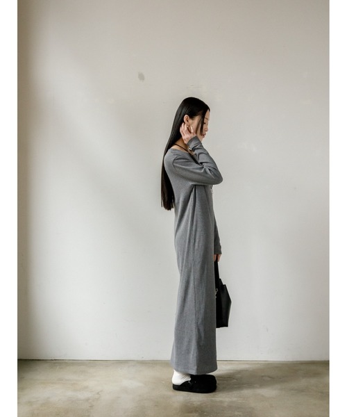 AGAWD（アガウド）の「AGAWD レイヤードリブワンピース（ワンピース・レディース・ブラック/グレー・FREE）」の5枚目の写真