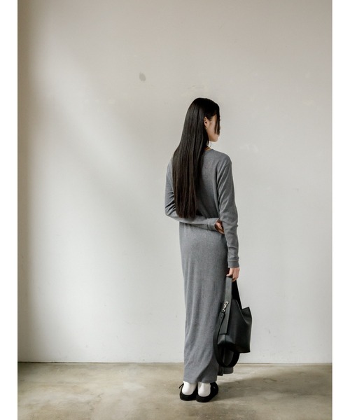 AGAWD（アガウド）の「AGAWD レイヤードリブワンピース（ワンピース・レディース・ブラック/グレー・FREE）」の6枚目の写真