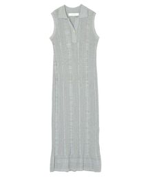 LAGUNAMOON | シャツカラーメランジニットワンピース(ワンピース)