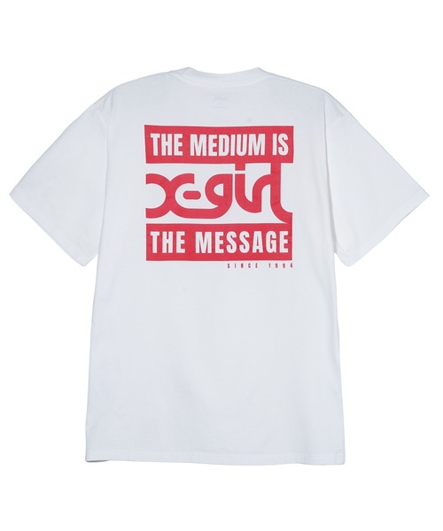 X-girl（エックスガール）の「2 BOX MILLS LOGO S/S TEE（Tシャツ/カットソー・レディース・ブラック/オリーブ/ホワイト・S/M/L/XL）」の11枚目の写真