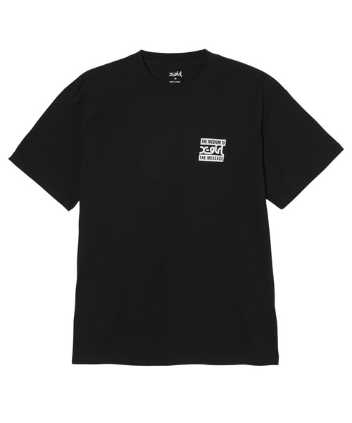 X-girl（エックスガール）の「2 BOX MILLS LOGO S/S TEE（Tシャツ/カットソー・レディース・ブラック/オリーブ/ホワイト・S/M/L/XL）」の14枚目の写真