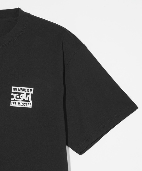 X-girl（エックスガール）の「2 BOX MILLS LOGO S/S TEE（Tシャツ/カットソー・レディース・ブラック/オリーブ/ホワイト・S/M/L/XL）」の17枚目の写真