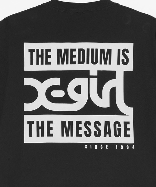 X-girl（エックスガール）の「2 BOX MILLS LOGO S/S TEE（Tシャツ/カットソー・レディース・ブラック/オリーブ/ホワイト・S/M/L/XL）」の19枚目の写真