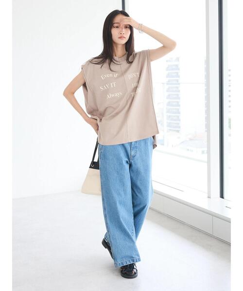 CRAFT STANDARD BOUTIQUE(クラフトスタンダードブティック)の「リメイクロゴノースリーブTee(Tシャツ/カットソー・レディース・ピンクベージュ/ブラック/オフホワイト・FREE)」の21枚目の写真