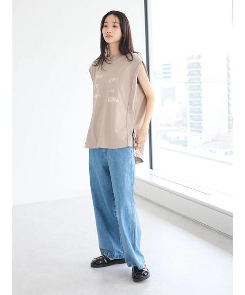 CRAFT STANDARD BOUTIQUE(クラフトスタンダードブティック)の「リメイクロゴノースリーブTee(Tシャツ/カットソー・レディース・ピンクベージュ/ブラック/オフホワイト・FREE)」の20枚目の写真