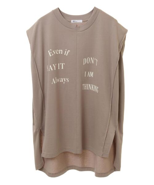 CRAFT STANDARD BOUTIQUE(クラフトスタンダードブティック)の「リメイクロゴノースリーブTee(Tシャツ/カットソー・レディース・ピンクベージュ/ブラック/オフホワイト・FREE)」の5枚目の写真