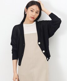OPAQUE.CLIP | ゆるVネックシアーニットカーディガン【洗濯機洗い可/抗ピル】(カーディガン/ボレロ)