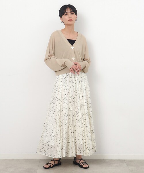 OPAQUE.CLIP(オペークドットクリップ)の「◆ゆるVネックシアーニットカーディガン【洗濯機洗い可/抗ピル】(カーディガン/ボレロ・レディース・ナチュラル/ブラック/ホワイト・38/40/42)」の13枚目の写真