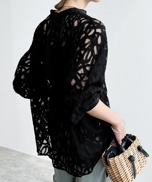 reca（レカ）の「レースバンドカラーシャツ（シャツ/ブラウス・レディース・オフホワイト/オレンジ/ブラック・FREE）」の17枚目の写真