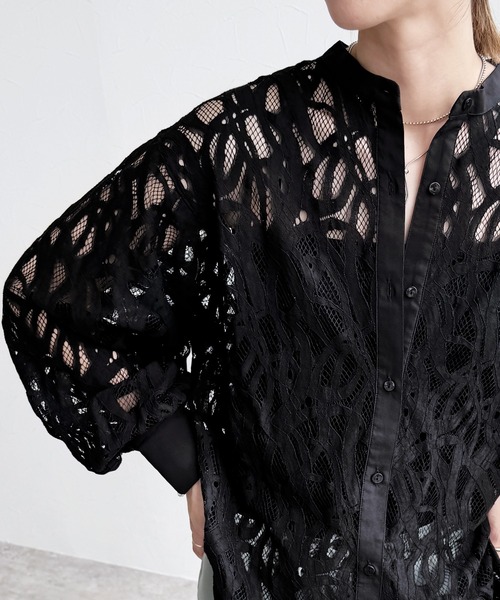 reca（レカ）の「レースバンドカラーシャツ（シャツ/ブラウス・レディース・オフホワイト/オレンジ/ブラック・FREE）」の19枚目の写真