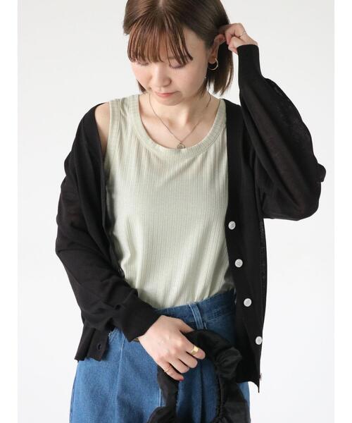 Lugnoncure(ルノンキュール)の「ラメ混ノースリーブトップス(Tシャツ/カットソー・レディース・グレー/ベージュ/ブラック・F)」の9枚目の写真