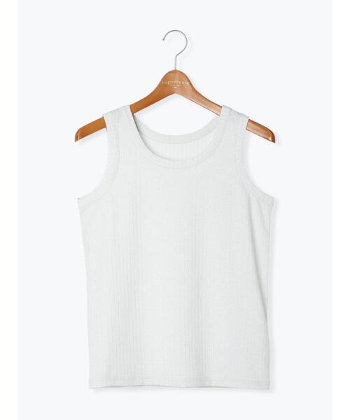 Lugnoncure(ルノンキュール)の「ラメ混ノースリーブトップス(Tシャツ/カットソー・レディース・グレー/ベージュ/ブラック・F)」の8枚目の写真