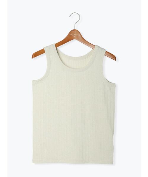 Lugnoncure(ルノンキュール)の「ラメ混ノースリーブトップス(Tシャツ/カットソー・レディース・グレー/ベージュ/ブラック・F)」の6枚目の写真