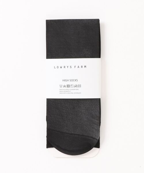 LOWRYS FARM（ローリーズファーム）の「シアーハイソックス　 129626（ソックス/靴下・レディース・ブラック/アイボリー・FREE）」の2枚目の写真